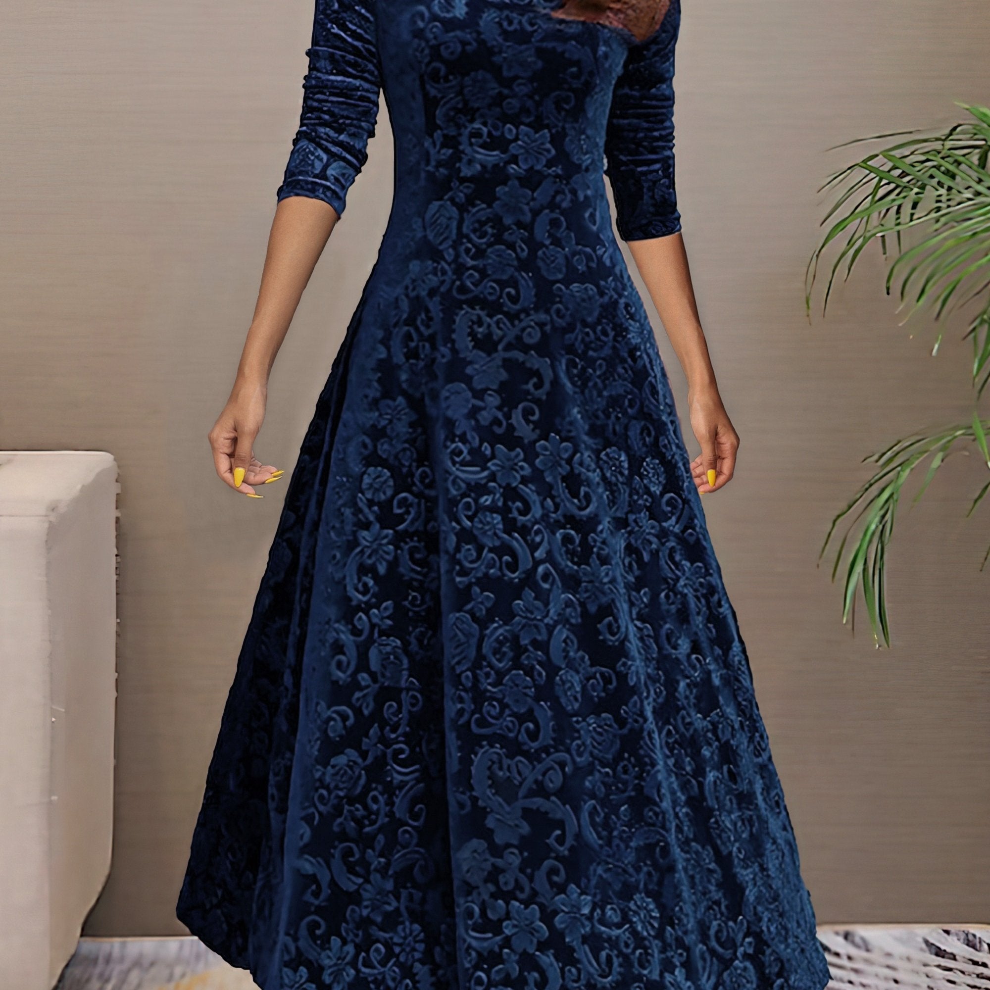 Melisande | Floral Velvet Dress