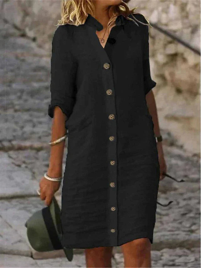 Heloise | Button Midi Dress