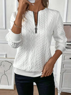 Lynne | Cable-Knit Zip Sweatshirt
