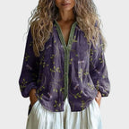Hayden Amber™ I Vintage Leaf Print Blouse