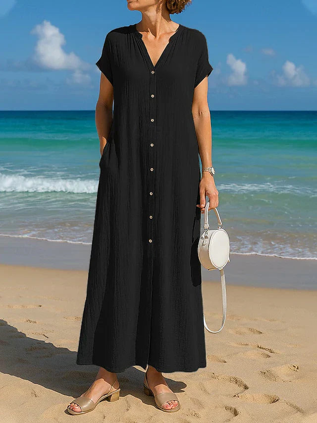 Sybil | Flowy Button Dress
