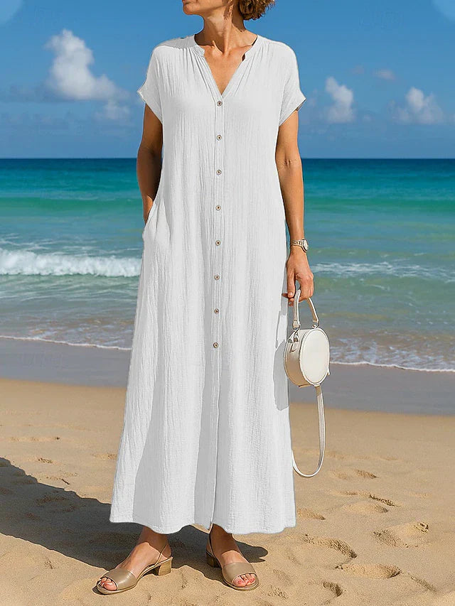 Sybil | Flowy Button Dress