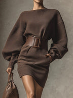 Freya | Knit Belted Dress