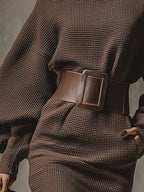 Freya | Knit Belted Dress