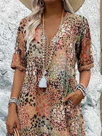 Sofia | Elegant Floral Midi Dress with Tummy Coverage