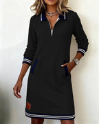 Sylvie | Chic Cotton Dress with Long Sleeves
