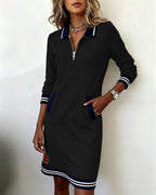 Sylvie | Chic Cotton Dress with Long Sleeves