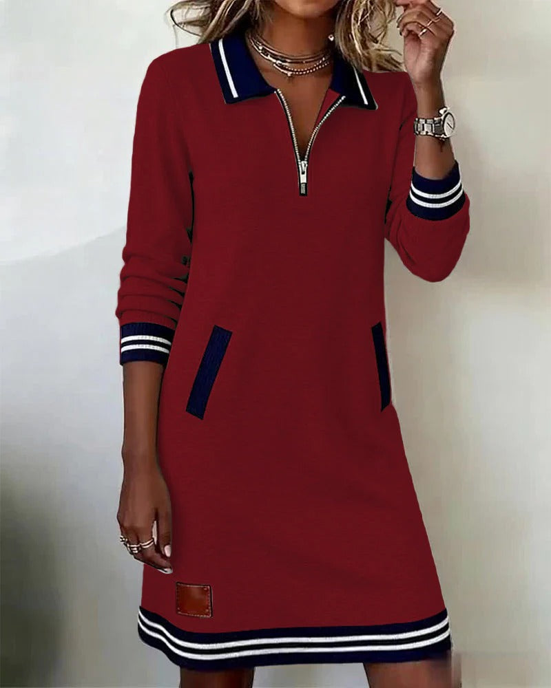 Sylvie | Chic Cotton Dress with Long Sleeves