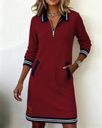 Sylvie | Chic Cotton Dress with Long Sleeves