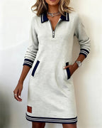 Sylvie | Chic Cotton Dress with Long Sleeves