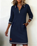 Sylvie | Chic Cotton Dress with Long Sleeves