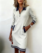 Sylvie | Chic Cotton Dress with Long Sleeves